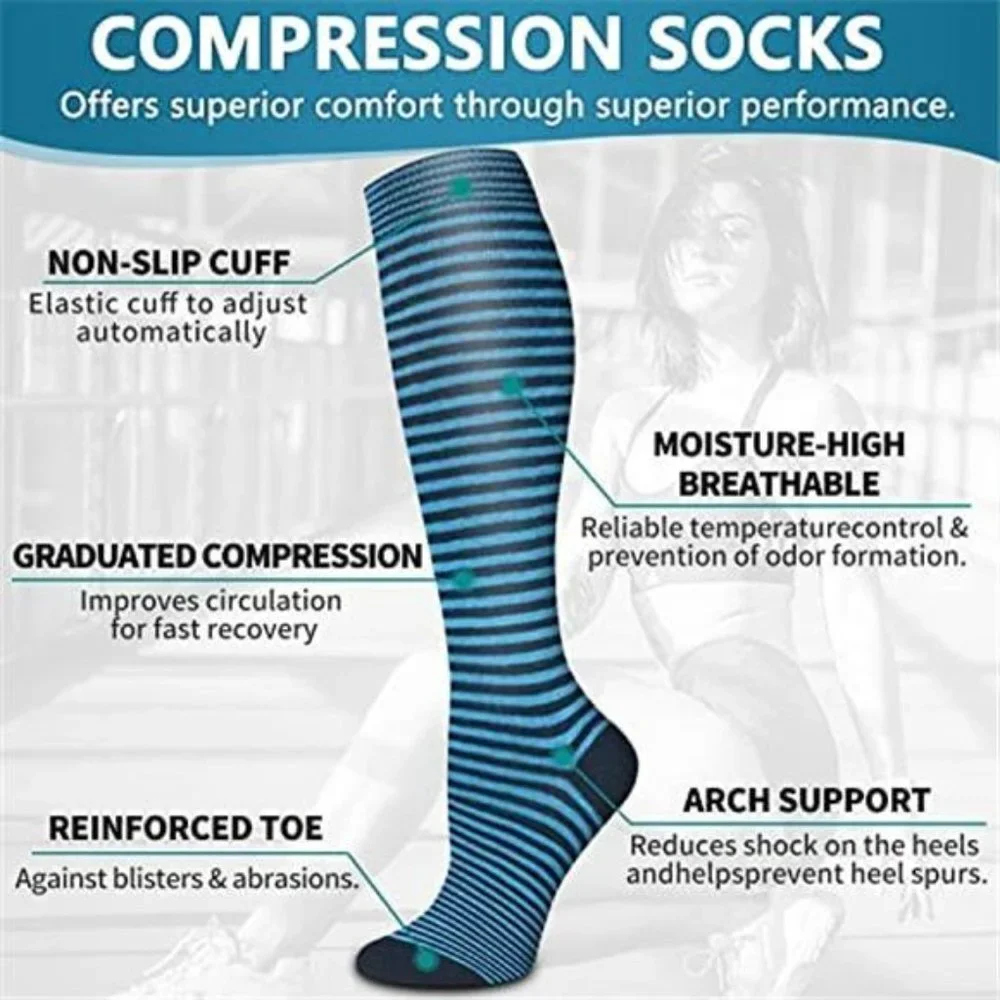 6 Pack Women's Assorted Copper Compression Socks
